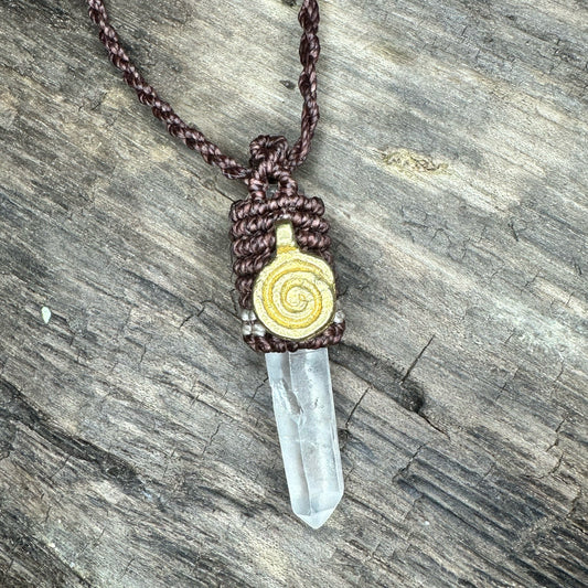 Clear Quartz & Spiral Necklace