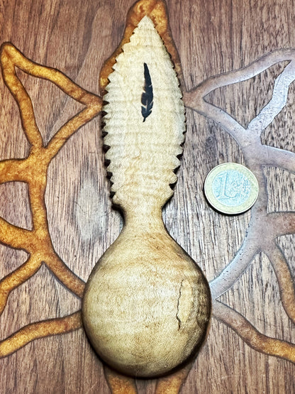 Coffee Scoop Made From Quilted Sycamore