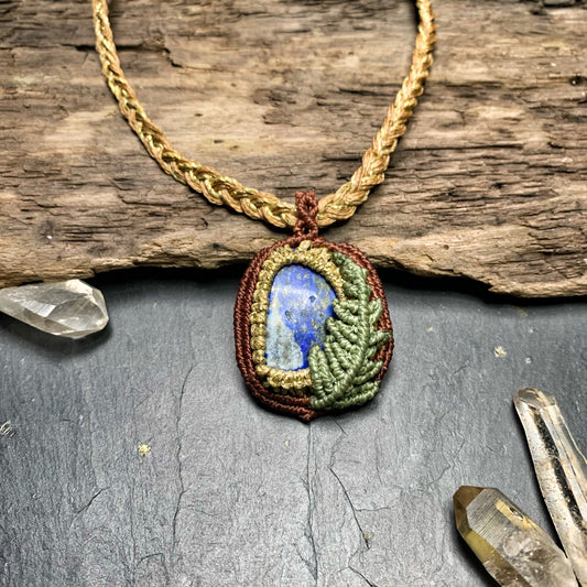 Lapis Lazuli Fern Goddess Necklace