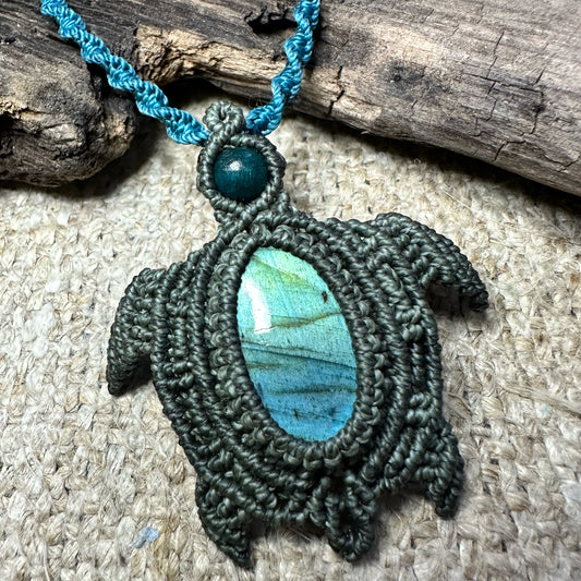 Labradorite Turtle Necklace