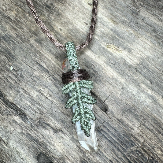 Clear Quartz Fern Necklace