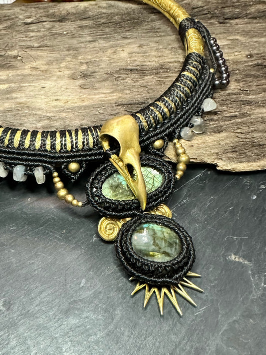 Labradorite Raven Torque